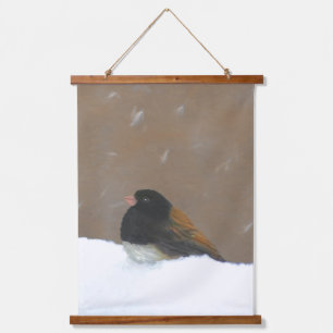 Schilderij van de donkerogige junco - originele vo hangend wandkleed