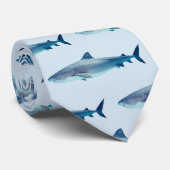 Schilderij van de haai Kust Strandpatroon Stropdas (Opgerold)