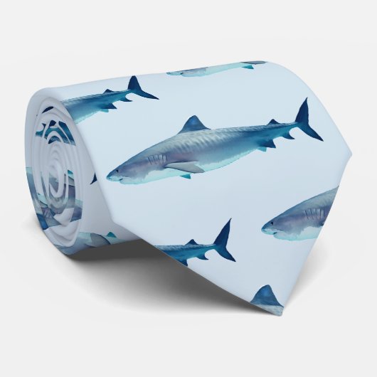 Schilderij van de haai Kust Strandpatroon Stropdas (Opgerold)