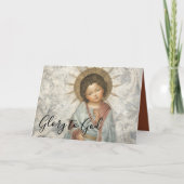 Schilderij van de jonge redder feestdagen kaart (Voorkant)