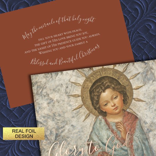 Schilderij van de jonge redder folie feestdagenkaart