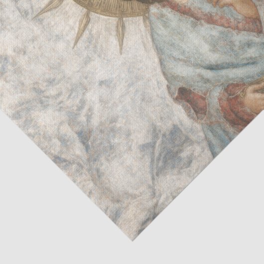 Schilderij van de jonge redder Jezus Tissuepapier (Detail)