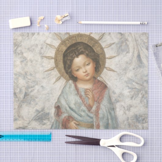 Schilderij van de jonge redder Jezus Tissuepapier (Craft)