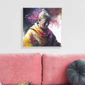 schilderij van de koreaanse boeddha in de waterkle canvas afdruk (Insitu (Woonkamer))