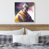schilderij van de koreaanse boeddha in de waterkle canvas afdruk (Insitu (Slaapkamer))