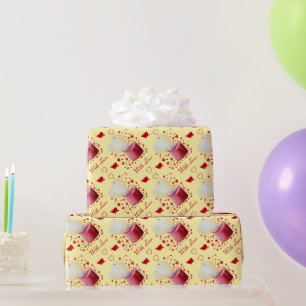 schilderij van de roodrode kaars in de hartvorm ro cadeaupapier