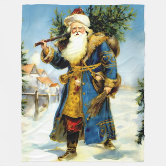 Schilderij van de  Vader Kerstmis Fleece Deken (Voorkant)