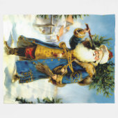 Schilderij van de  Vader Kerstmis Fleece Deken (Voorkant (Horizontaal))