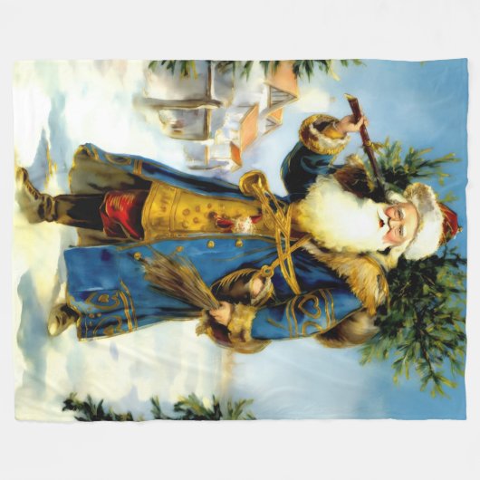 Schilderij van de  Vader Kerstmis Fleece Deken (Voorkant (Horizontaal))