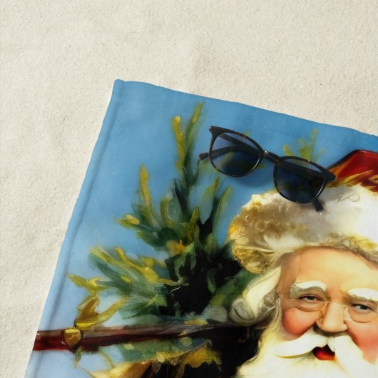 Schilderij van de  Vader Kerstmis Strandlaken (In situ)