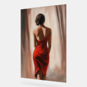 Schilderij van de vrouw in rode jurk acryl bord (Hoek)