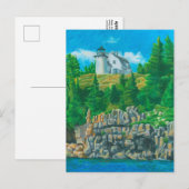 Schilderij van de vuurtoren van Bear Island Briefkaart (Voorkant / Achterkant)