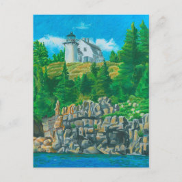Schilderij van de vuurtoren van Bear Island Briefkaart