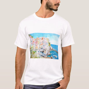 schilderij van de waterverf Cinque Terre T-shirt