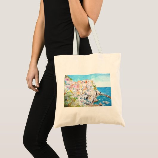 schilderij van de waterverf Cinque Terre Tote Bag (Voorkant (product))