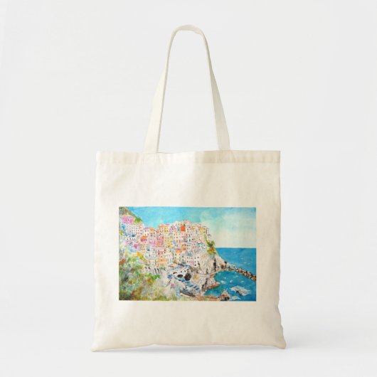 schilderij van de waterverf Cinque Terre Tote Bag (Voorkant)