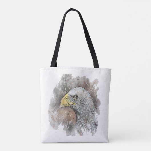 schilderij van de waterverf van een adelaar tote bag (Achterkant)
