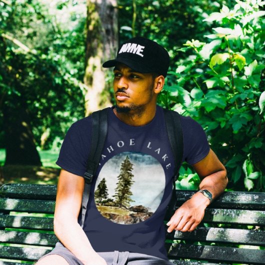 schilderij van de Waterverf van het Tahoe Lake T-shirt