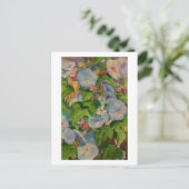 schilderij van de waterverf van ochtendgloriebloes briefkaart (Staand voorkant)
