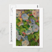 schilderij van de waterverf van ochtendgloriebloes briefkaart (Voorkant / Achterkant)