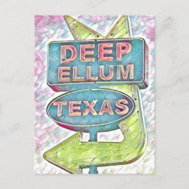 Schilderij van Deep Ellum bord, Dallas Texas Briefkaart