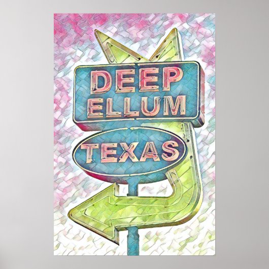 Schilderij van Deep Ellum, Dallas Texas Poster (Voorkant)