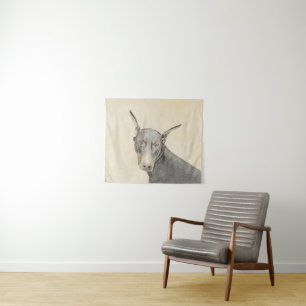 Schilderij van Dobermann Pinscher - Originele Hond Wandkleed