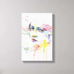 schilderij van droevig meisje canvas afdruk