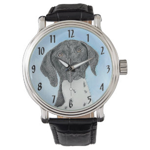 Schilderij van Duitse Staande Hond - Honden Kunst Horloge