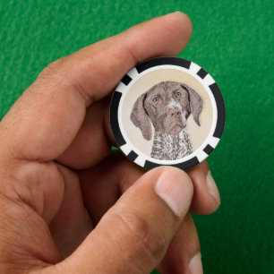 Schilderij van Duitse Staande Hond - Honden Kunst Poker Chips