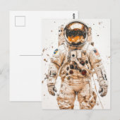 schilderij van een astronaut briefkaart (Voorkant / Achterkant)