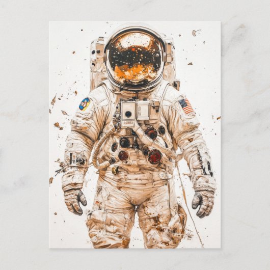 schilderij van een astronaut briefkaart (Voorkant)