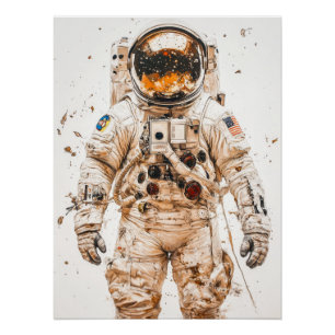 schilderij van een astronaut perfect poster