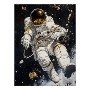 schilderij van een astronaut perfect poster