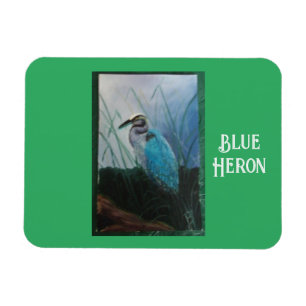 Schilderij van een Blue Heron Flexible Magneet