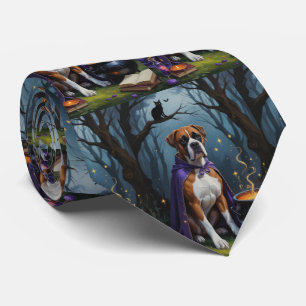 Schilderij van een Boxer Hond voor een Whimsical H Stropdas