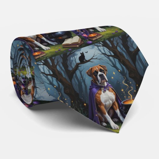 Schilderij van een Boxer Hond voor een Whimsical H Stropdas (Opgerold)