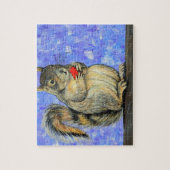 Schilderij van een brutale eekhoorn legpuzzel (Verticaal)