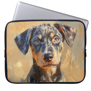 SCHILDERIJ VAN EEN CATAHOULA LUIPAARD HOND LAPTOP SLEEVE