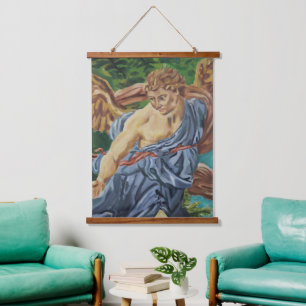Schilderij van een engel hangend wandkleed