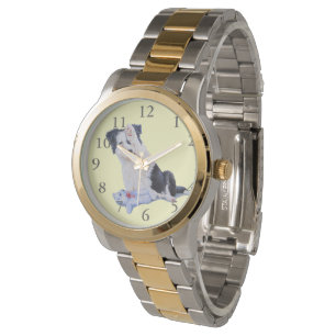 schilderij van een hond van een schattige colliaan horloge