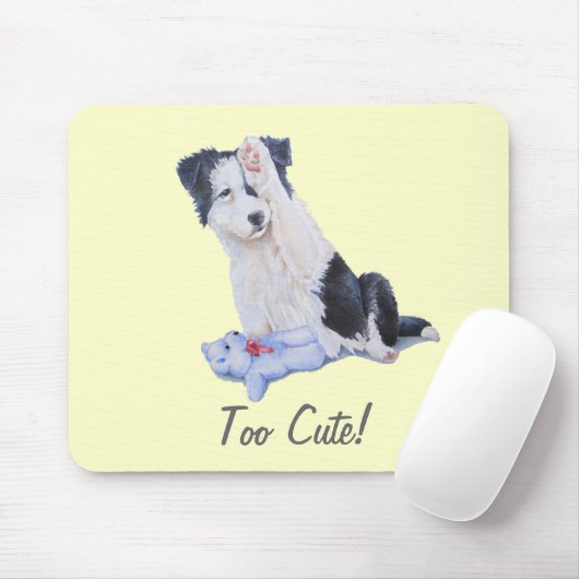 schilderij van een hond van een schattige colliaan muismat (Met muis)