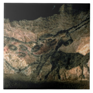 Schilderij van een hoornd dier, c.17000 BC (grot) Tegeltje