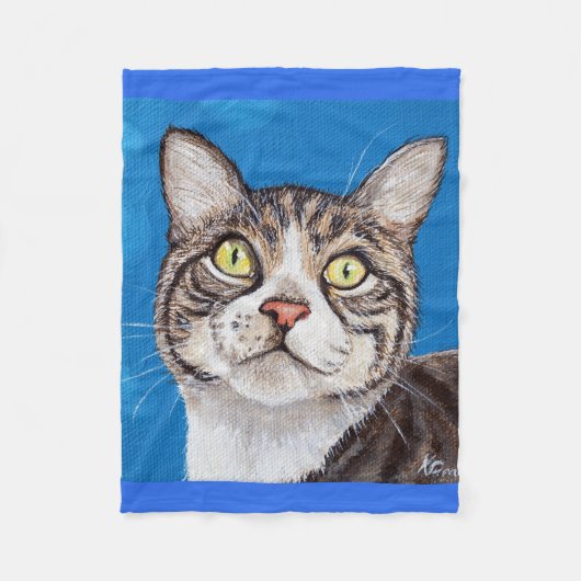 Schilderij van een huiskat fleece deken (Voorkant)