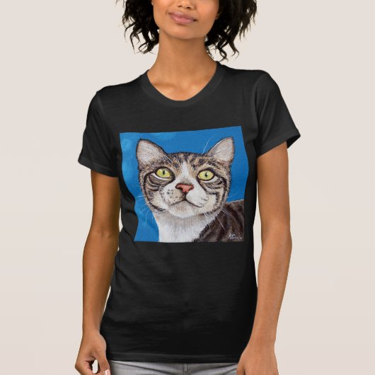 Schilderij van een huiskat t-shirt (Voorkant)