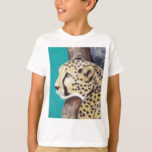 Schilderij van een jachtluipaard t-shirt