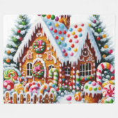 Schilderij van een kleurrijk Snoep Gingerbread Hou Fleece Deken (Voorkant (Horizontaal))