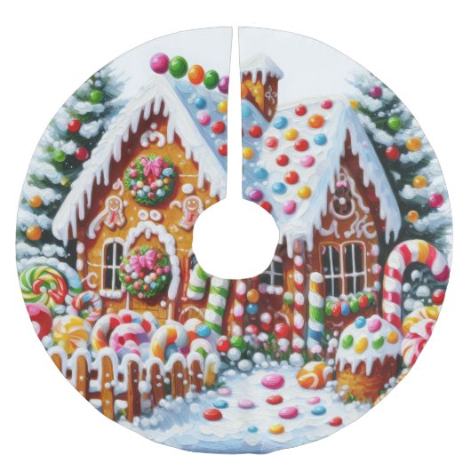 Schilderij van een kleurrijk Snoep Gingerbread Hou Kerstboom Rok (Voorkant)