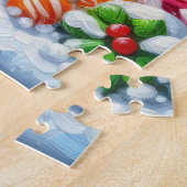 Schilderij van een kleurrijk Snoep Gingerbread Hou Legpuzzel (Zijkant)