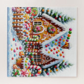 Schilderij van een kleurrijk Snoep Gingerbread Hou Legpuzzel (Horizontaal)